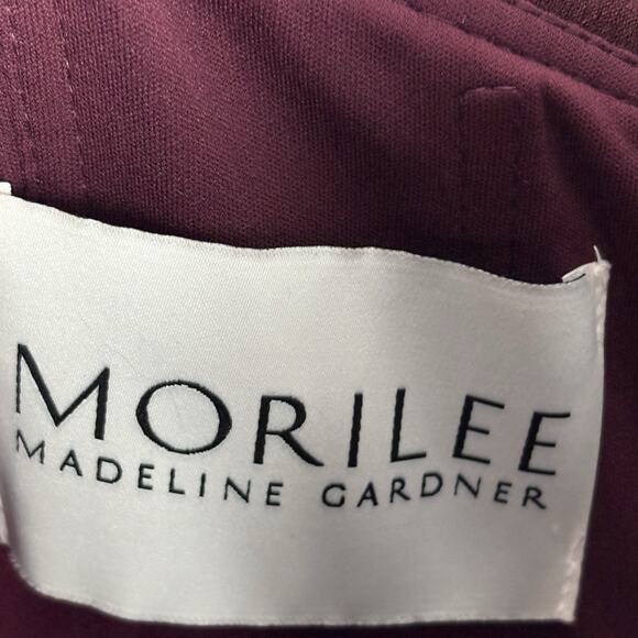 Morilee Bridesmaid Gown Off the Shoulder Trumpet #21636 Formal Wine Size 14 - Picture 4 of 7